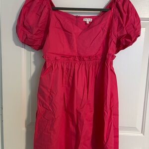 TCEC Vibrant Pink Puff Sleeve Dress